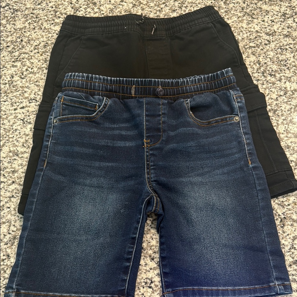 Blue and Black Casual Shorts